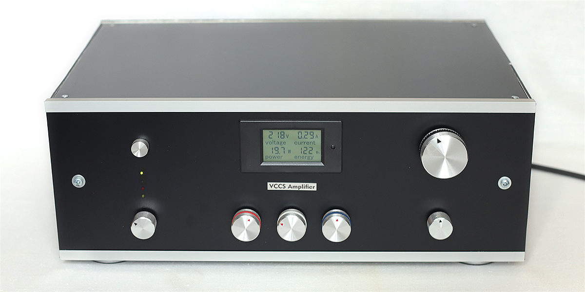 JBA-007 stereo. VCCS audio Amplifier (voltage-controlled current source, ИТУН). Class A+B. Three band EQ (+/- 20dB). 4 inputs (incl.”Phono”). Trans ~300W (+/- 53V). Hand made 2018. Weight-11,8kg. 430x170x310mm (unavailable)