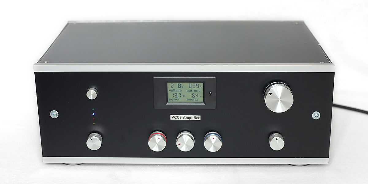 JBA-008 stereo. VCCS audio Amplifier (voltage-controlled current source, ИТУН). Class A+B. Three band EQ (+/- 20dB). 4 inputs (incl.”Phono”). Trans ~300W (+/- 52V). Hand made 2018. Weight-11,5kg. 430x170x310mm (available)